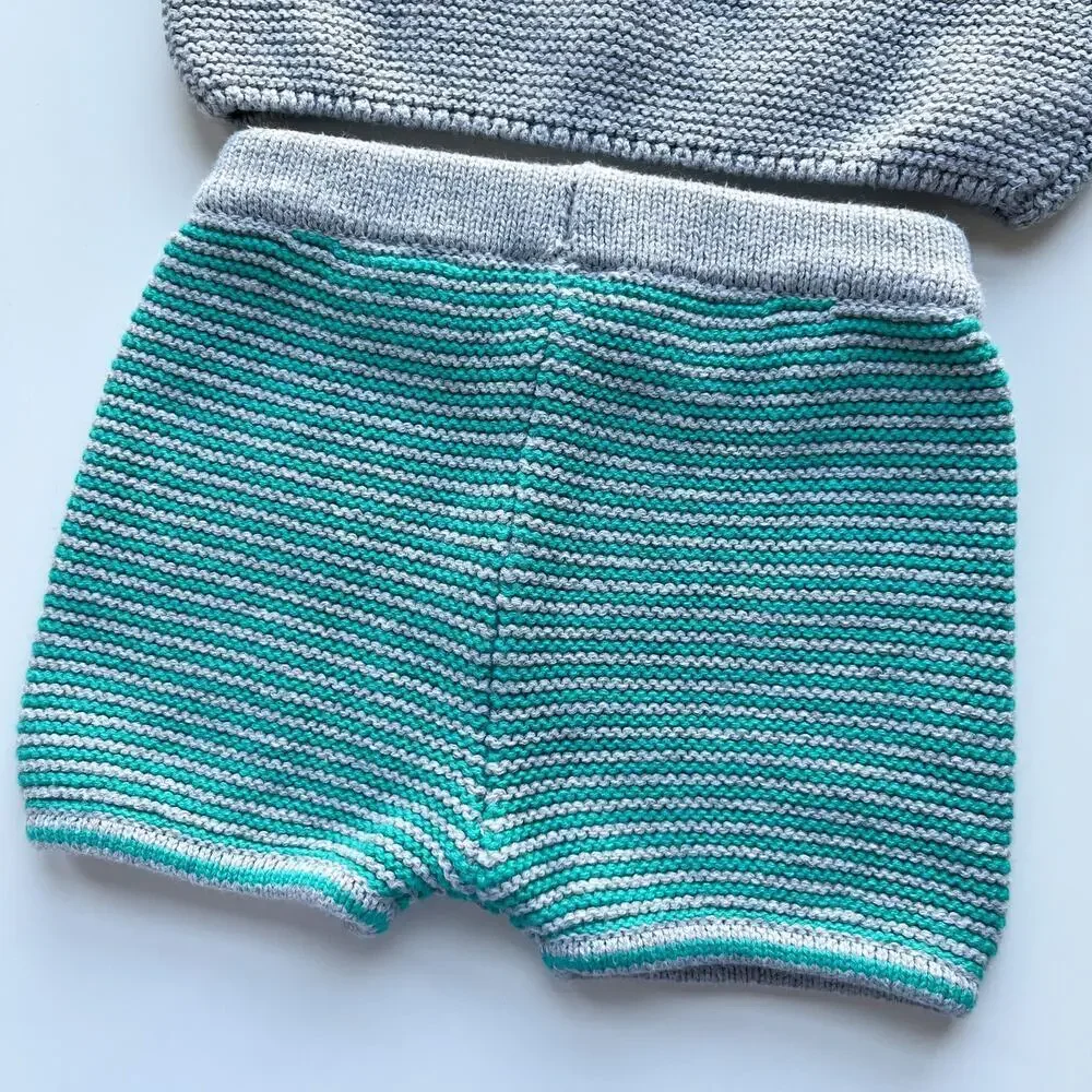 Hanna Andersson Baby Set Pineapple Soft Top & Shorts 0-3 Months 50cm‎ Organic